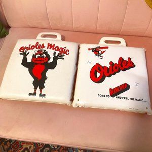 VINTAGE Baltimore Orioles seat cushions - set of 2